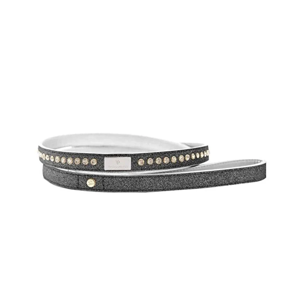 Vanderpump Pets Dog Leash XS/S Signature Diamond Name Plate Leatherette JDM1746